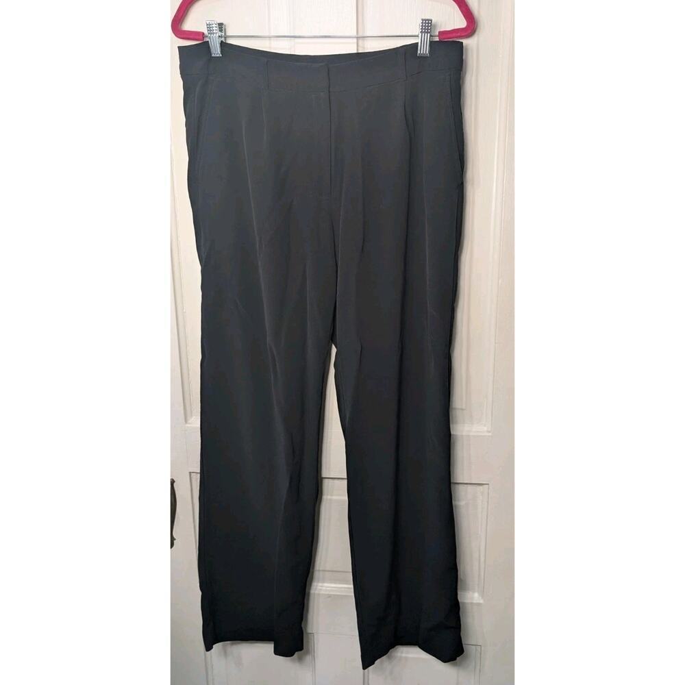 Eileen Fisher Black Dress Pants Women's Career Straight Minimalist Size 12(747)